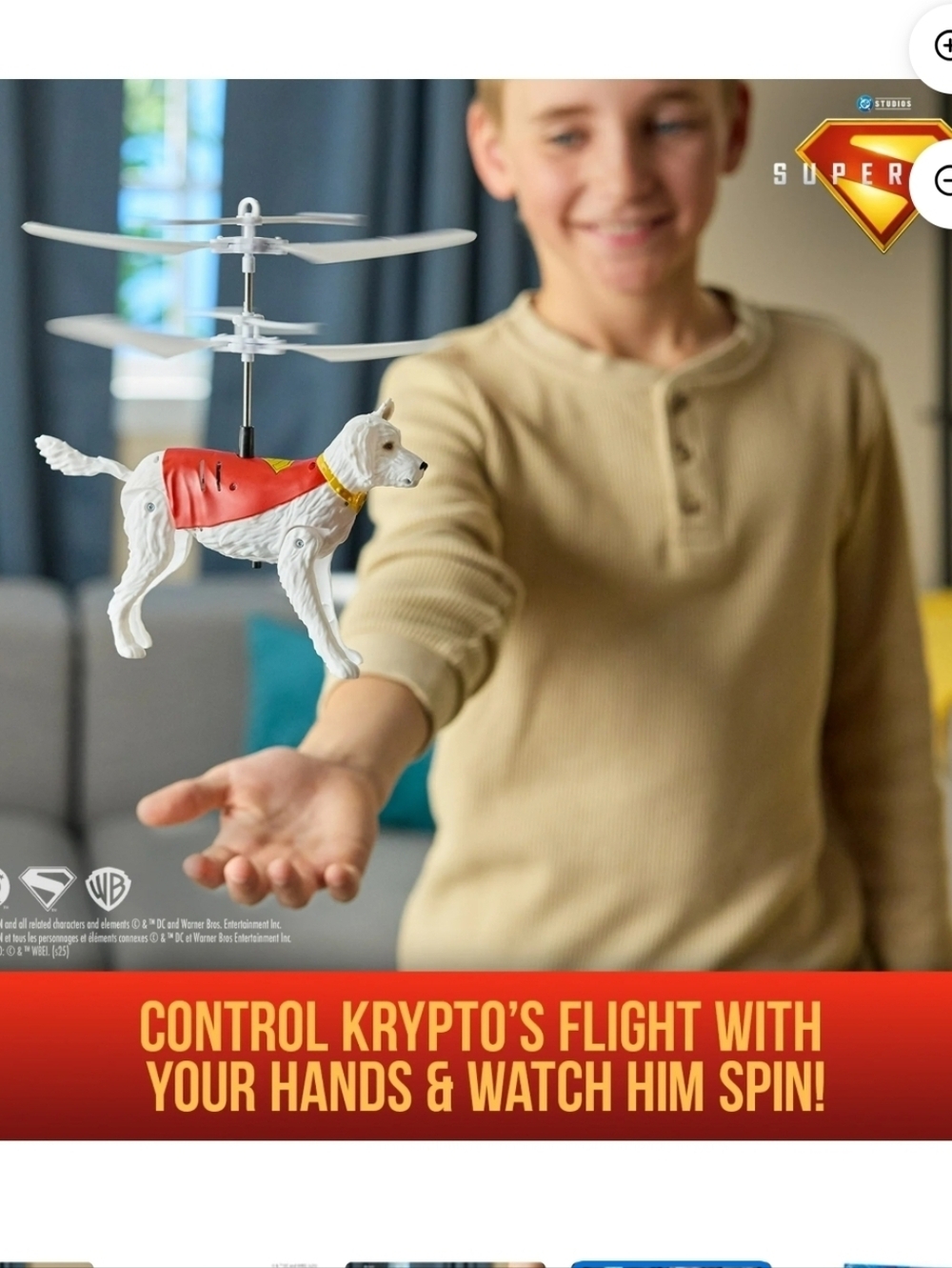 Superman Up in the sky Flying Krypto 7.5 Inches - Picture 4 of 8